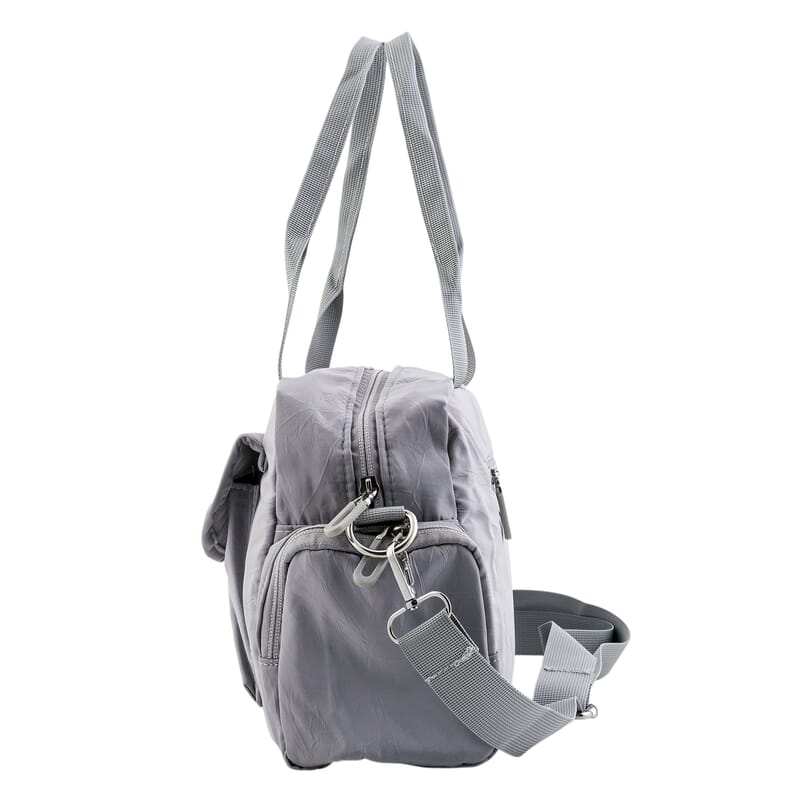 La Marey Gray Nylon Crossbody Bag with Shoulder Strap