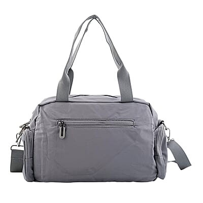 La Marey Gray Nylon Crossbody Bag with Shoulder Strap