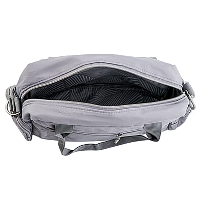 La Marey Gray Nylon Crossbody Bag with Shoulder Strap