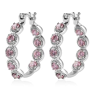 EverTrue Simulated Pink Diamond Earrings in Stainless Steel