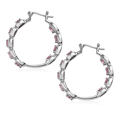 EverTrue Simulated Pink Diamond Earrings in Stainless Steel