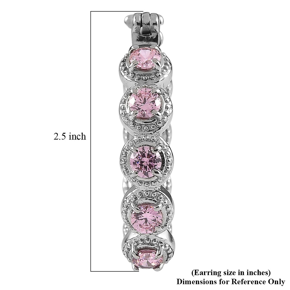 EverTrue Simulated Pink Diamond Earrings in Stainless Steel image number 5