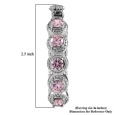 EverTrue Simulated Pink Diamond Earrings in Stainless Steel