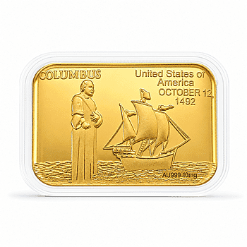 24K Gold Voyage of Discovery – Columbus Legacy Tribute Embossed Sheet (31x45.5mm) 10mg - Product card gallery slide 1 (10178332000569)