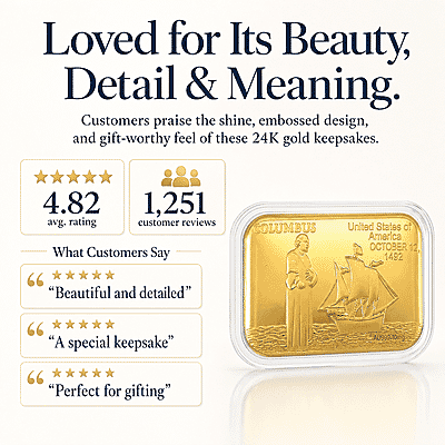 Columbus 24k Gold Embossed Sheet 10mg