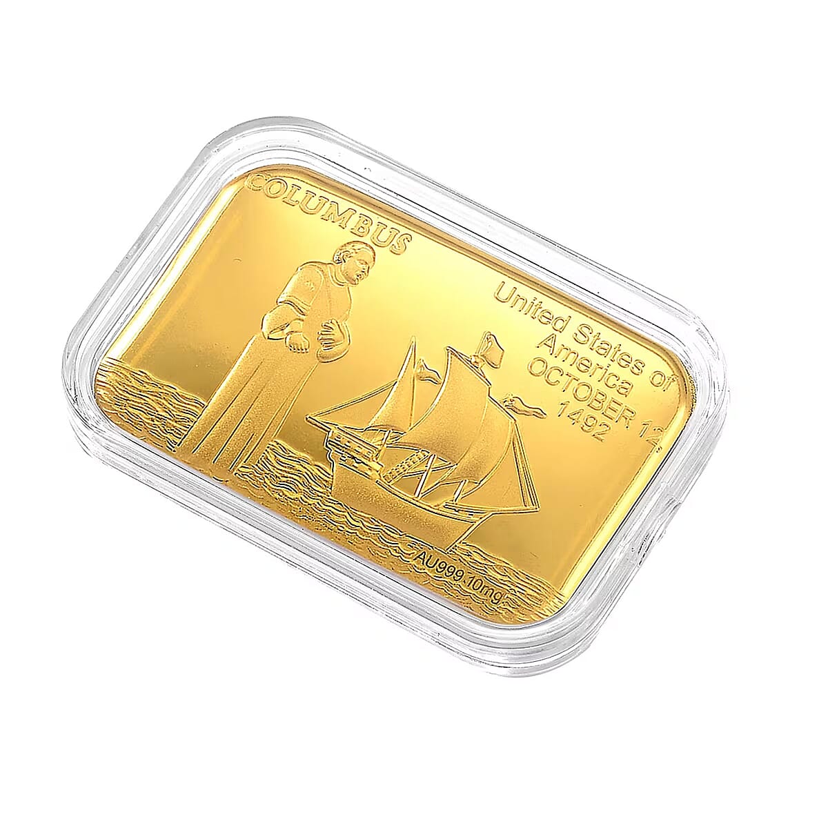 24K Gold Voyage of Discovery &ndash; Columbus Legacy Tribute Embossed Sheet (31x45.5mm) 10mg image number 7