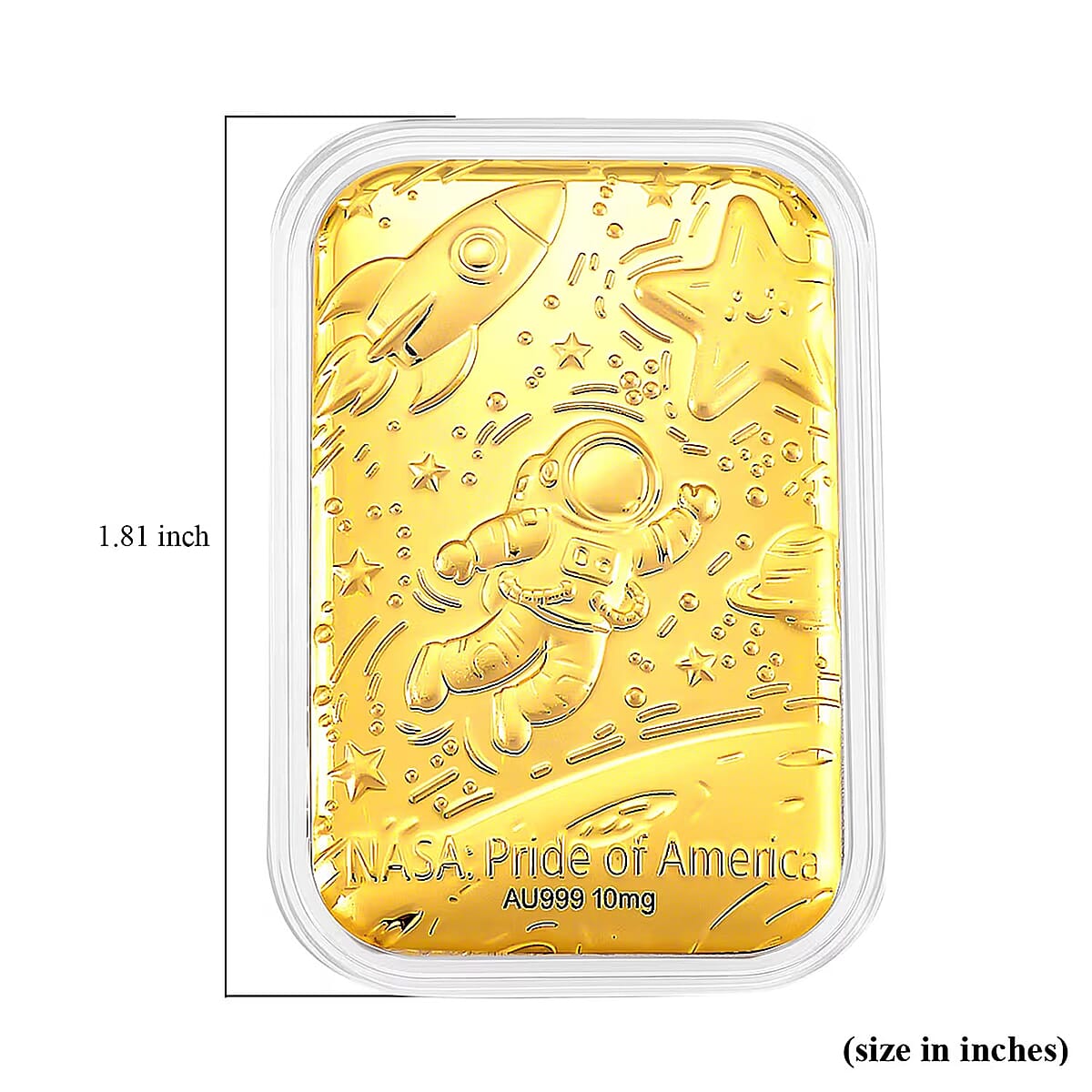  24K Golden Pride of NASA Embossed Sheet 31x45.5mm 10mg image number 5