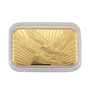 Doorbuster 24K Golden Twin Eagles Blessings Emboss Sheet 31x45.5mm 10mg