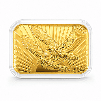 24K Gold Wings of Freedom - Twin Eagle Legacy Embossed Sheet 31x45.5mm 10mg - Product card gallery slide 1 (10178332033337)