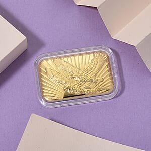 Doorbuster 24K Golden Twin Eagles Blessings Emboss Sheet 31x45.5mm 10mg