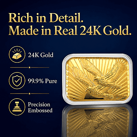 24K Gold Wings of Freedom - Twin Eagle Legacy Embossed Sheet 31x45.5mm 10mg - Product card gallery slide 2 (10178332033337)