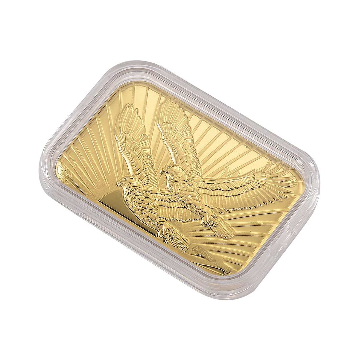 Doorbuster 24K Golden Twin Eagles Blessings Emboss Sheet 31x45.5mm 10mg image number 2