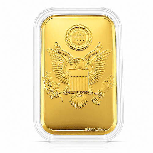 24K Gold Pride of the Nation – Eagle Crest Tribute Embossed Sheet 31x45.5mm 10mg - Product card gallery slide 1 (10178332066105)