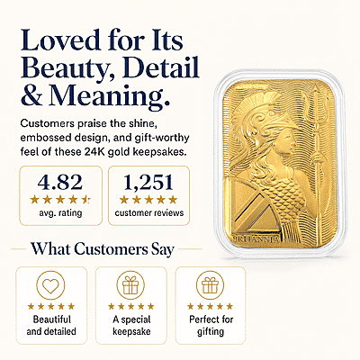 24K Golden Naval Majesty of Britannia Emboss Sheet 31x45.5mm 10mg