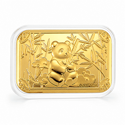 24K Golden Panda Emboss Sheet 31x45.5mm 10mg - Product card gallery slide 1 (10178332262713)