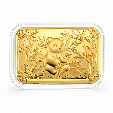 24K Golden Panda Emboss Sheet 31x45.5mm 10mg - Product card gallery slide 1 (10178332262713)