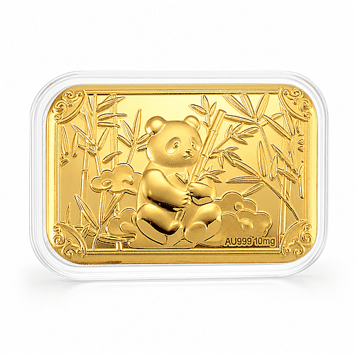 24K Golden Panda Emboss Sheet 31x45.5mm 10mg - Product card gallery slide 1 (10178332262713)