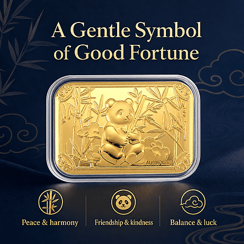 24K Golden Panda Emboss Sheet 31x45.5mm 10mg - Product card gallery slide 3 (10178332262713)