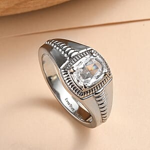 EverTrue Simulated Diamond Ring in Stainless Steel (Size 10.0) 2.10 ctw