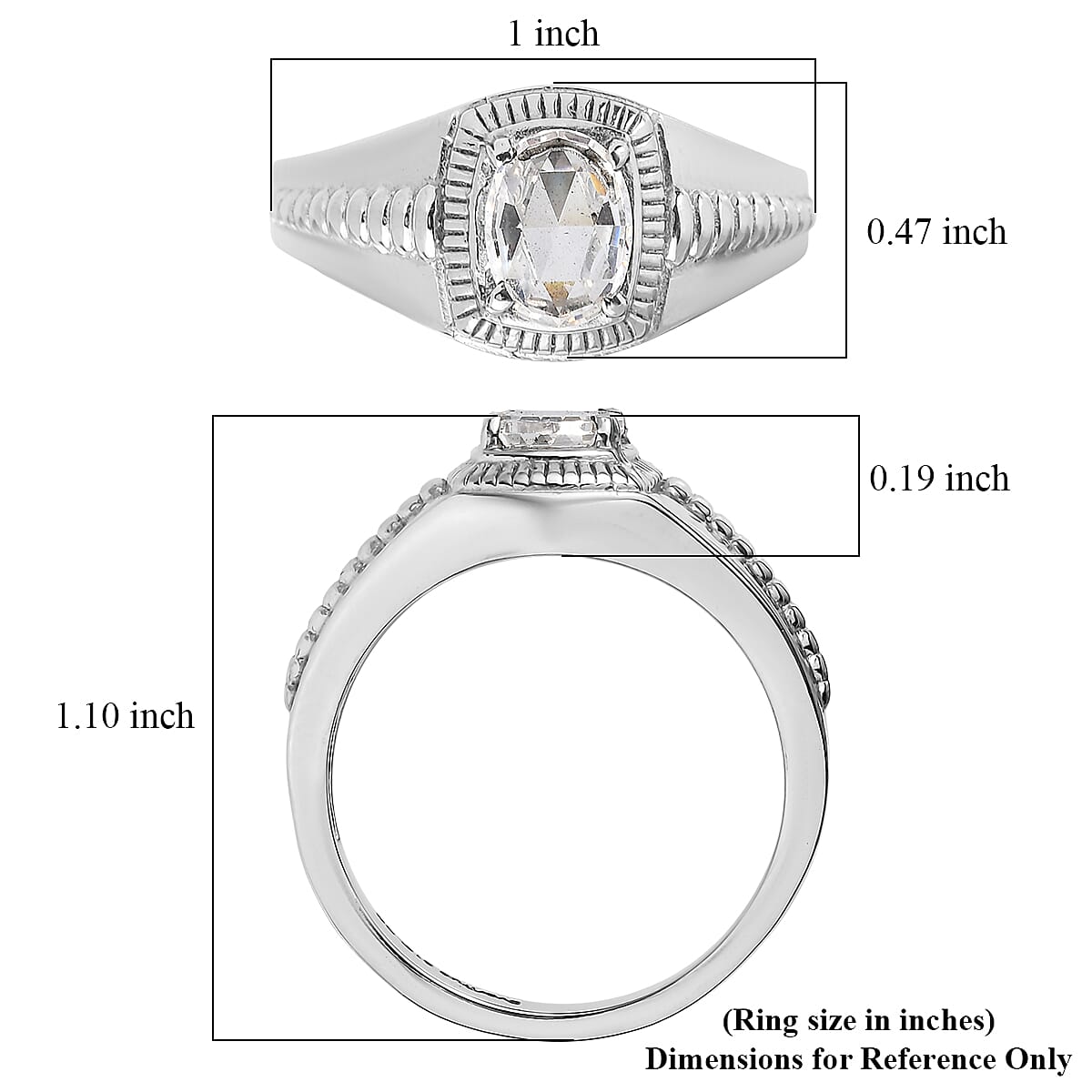 EverTrue Simulated Diamond Ring in Stainless Steel (Size 10.0) 2.10 ctw image number 5