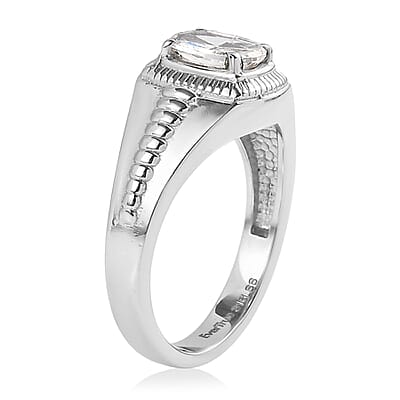 EverTrue Simulated Diamond Men's Ring in Stainless Steel (Size 14.0) 2.10 ctw