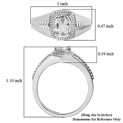 EverTrue Simulated Diamond Men's Ring in Stainless Steel (Size 14.0) 2.10 ctw