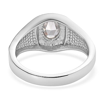 EverTrue Simulated Diamond Men's Ring in Stainless Steel (Size 9.0) 2.10 ctw