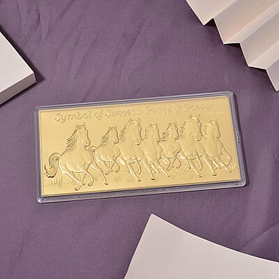 24K Golden Fortune Seven Horses Embossed Sheet 155x75mm 100mg