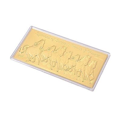  24K Golden Fortune Seven Horses Embossed Sheet 155x75mm 100mg