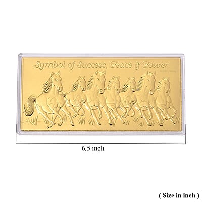  24K Golden Fortune Seven Horses Embossed Sheet 155x75mm 100mg