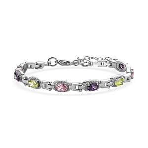 EverTrue Simulated Multi Color Diamond Bracelet Stainless Steel (6.5-8.00In)