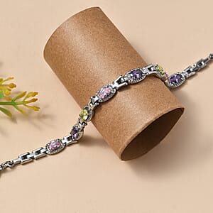 EverTrue Simulated Multi Color Diamond Bracelet Stainless Steel (6.5-8.00In)