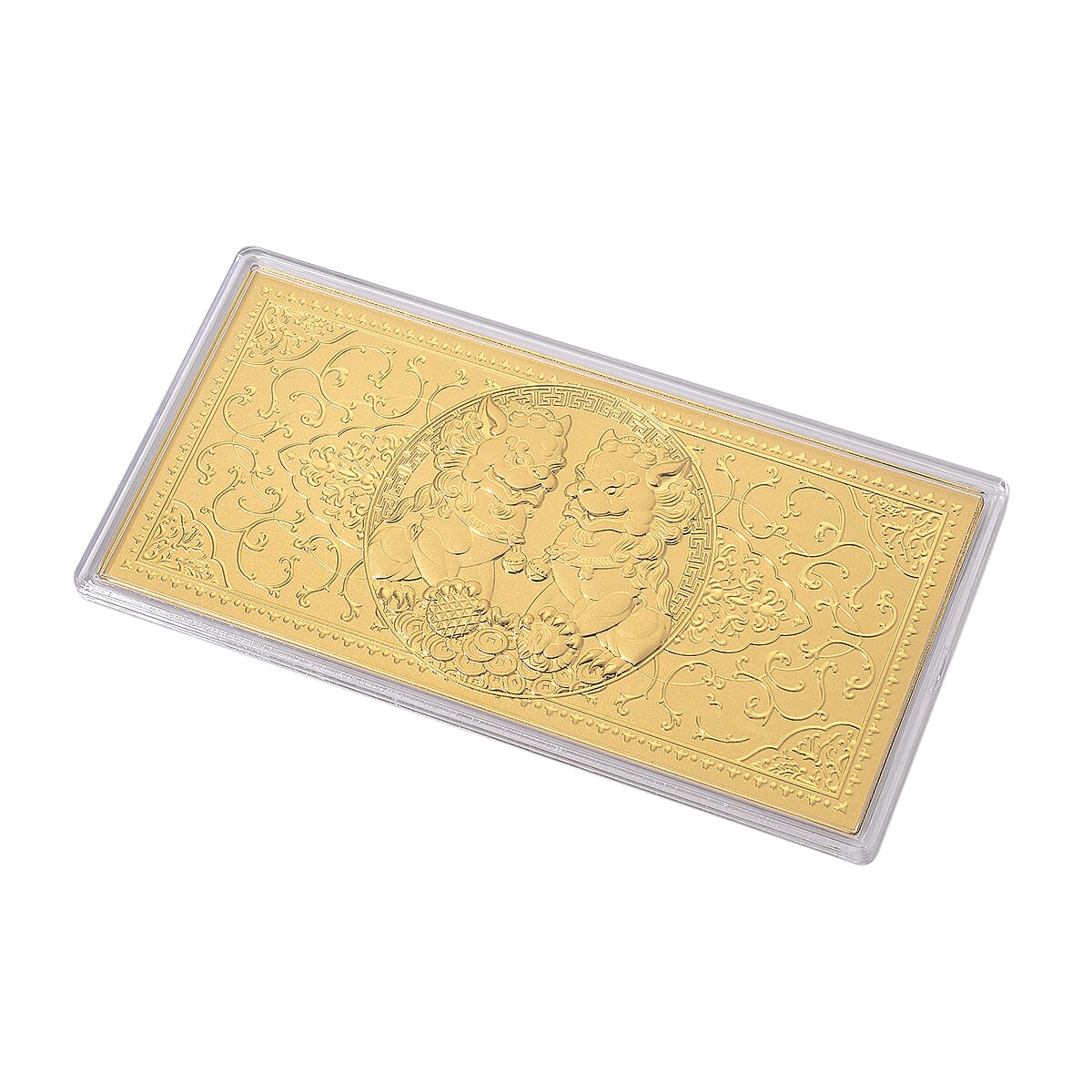  24K Golden Twin Foo Dogs Emboss Sheet (155x75mm) 100mg