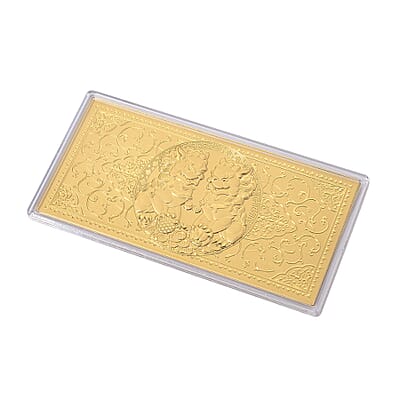24K Golden Twin Foo Dogs Emboss Sheet (155x75mm) 100mg