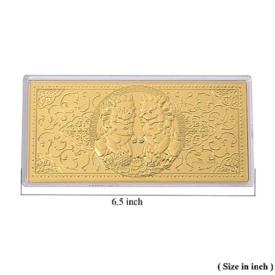 24K Golden Twin Foo Dogs Emboss Sheet (155x75mm) 100mg