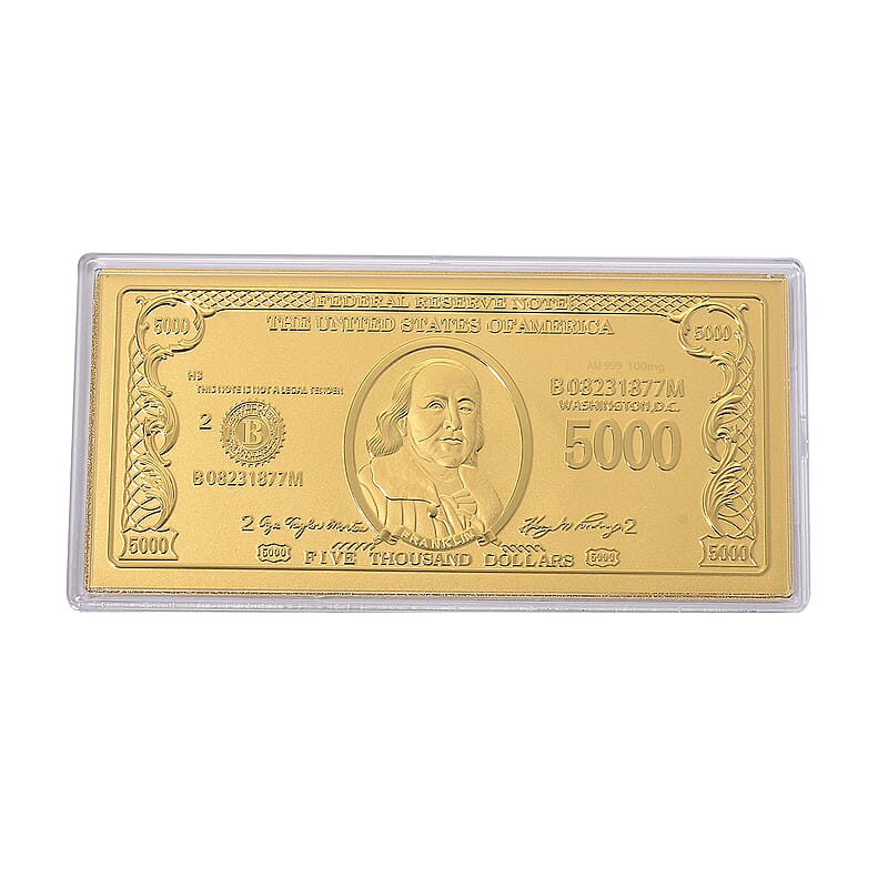  24K Golden Wealth Currency Emboss Sheet 100mg