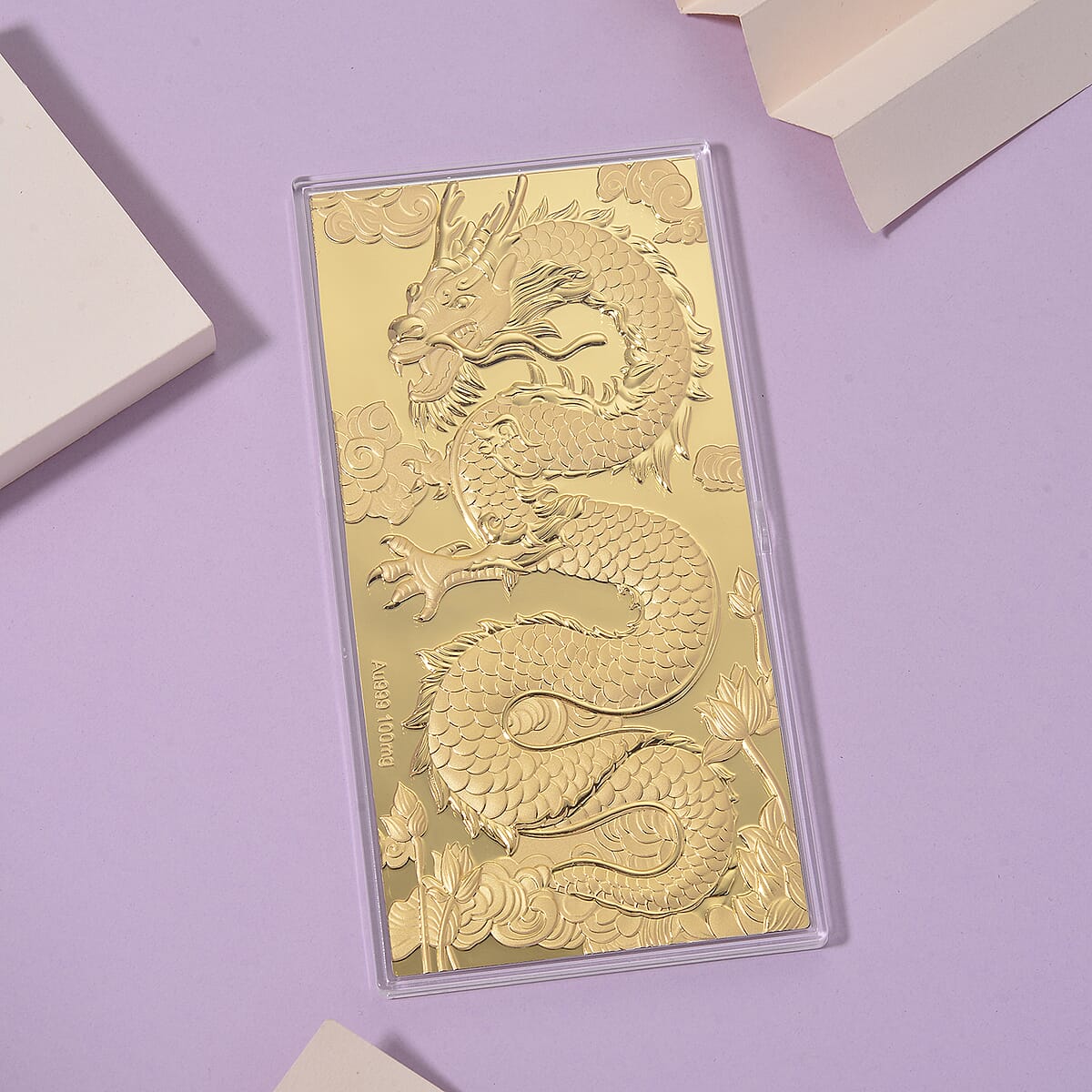 Doorbuster 24K Yellow Golden Dragon Emboss Sheet 15.5x7.5cm 100mg image number 1