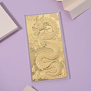 Doorbuster TLV 24K Yellow Golden Dragon Emboss Sheet 15.5x7.5cm 100mg