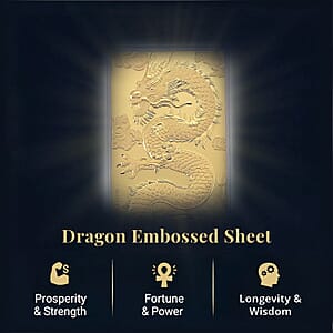  TLV 24K Yellow Golden Dragon Emboss Sheet 15.5x7.5cm 100mg