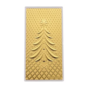 Doorbuster 24K Yellow Golden Christmas Tree Emboss Sheet 15.5x7.5cm 100mg
