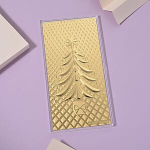 Doorbuster 24K Yellow Golden Christmas Tree Emboss Sheet 15.5x7.5cm 100mg