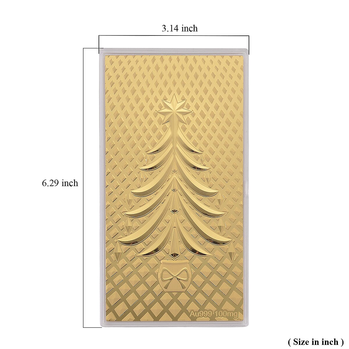 Doorbuster 24K Yellow Golden Christmas Tree Emboss Sheet 15.5x7.5cm 100mg image number 2