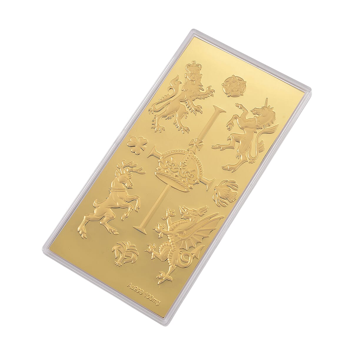 Doorbuster 24K Yellow Golden Royal Crest Emboss Sheet 155X75mm 100mg image number 2