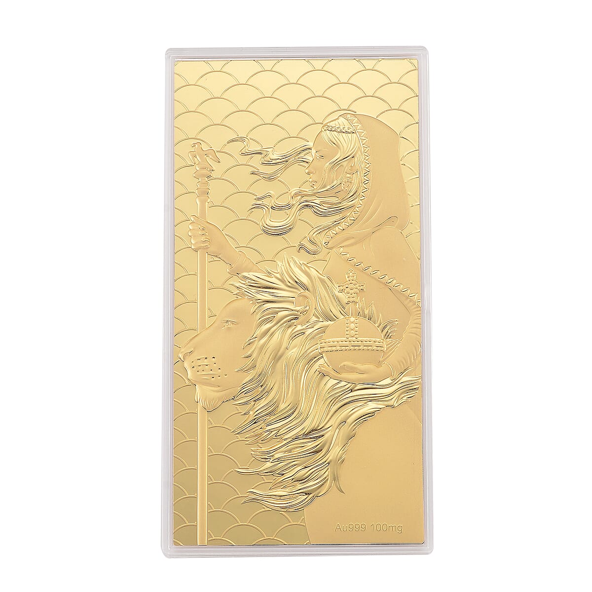 Doorbuster 24K Yellow Golden Queen and Lion Emboss Sheet (15.5x7.5cm) 100mg image number 0