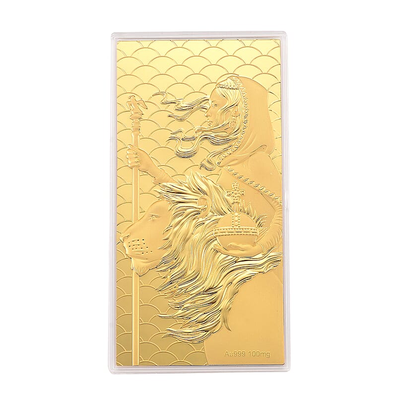 24K Gold Crown & Courage - The Queen’s Lion Legacy Embossed Sheet 100mg