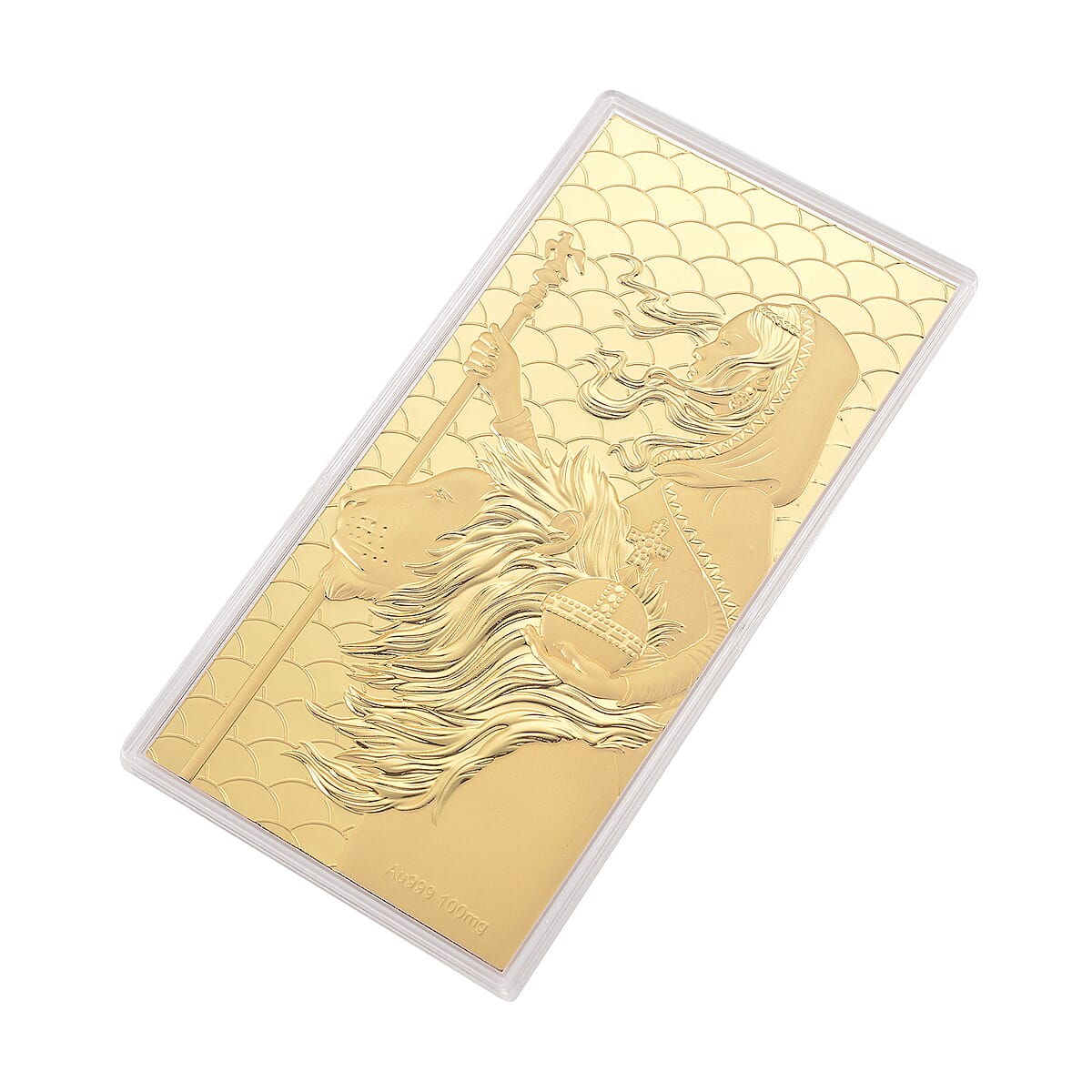 Doorbuster 24K Yellow Golden Queen and Lion Emboss Sheet (15.5x7.5cm) 100mg image number 2