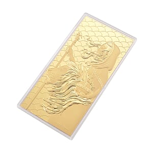 Doorbuster 24K Yellow Golden Queen and Lion Emboss Sheet (15.5x7.5cm) 100mg