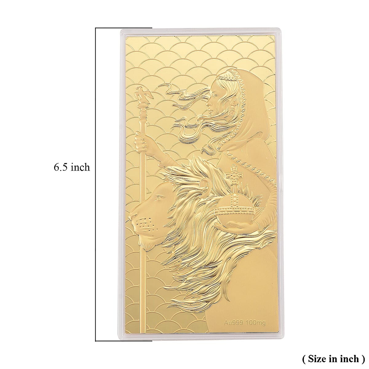 Doorbuster 24K Yellow Golden Queen and Lion Emboss Sheet (15.5x7.5cm) 100mg image number 4