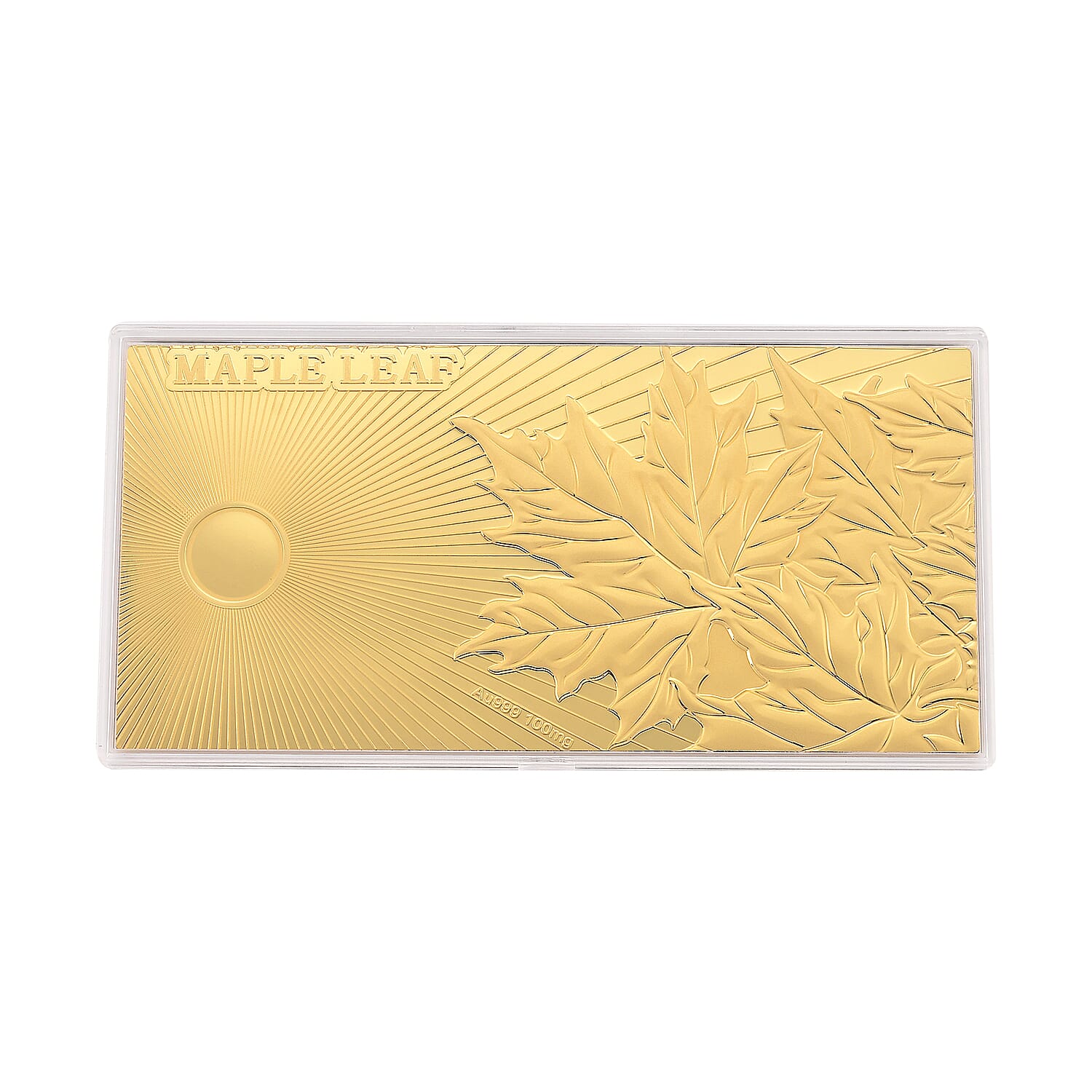 24K Gold Maple Leaf – A Symbol of Prosperity Embossed Sheet (15.5x7.5cm) 100mg
