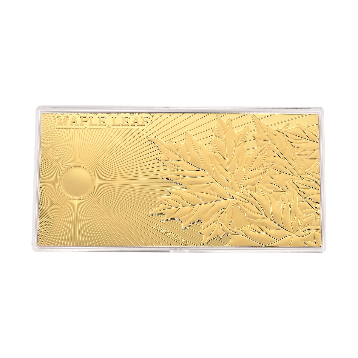 24K Golden Good Luck Maple Leaf Emboss Sheet (15.5x7.5cm) 100mg image number 0